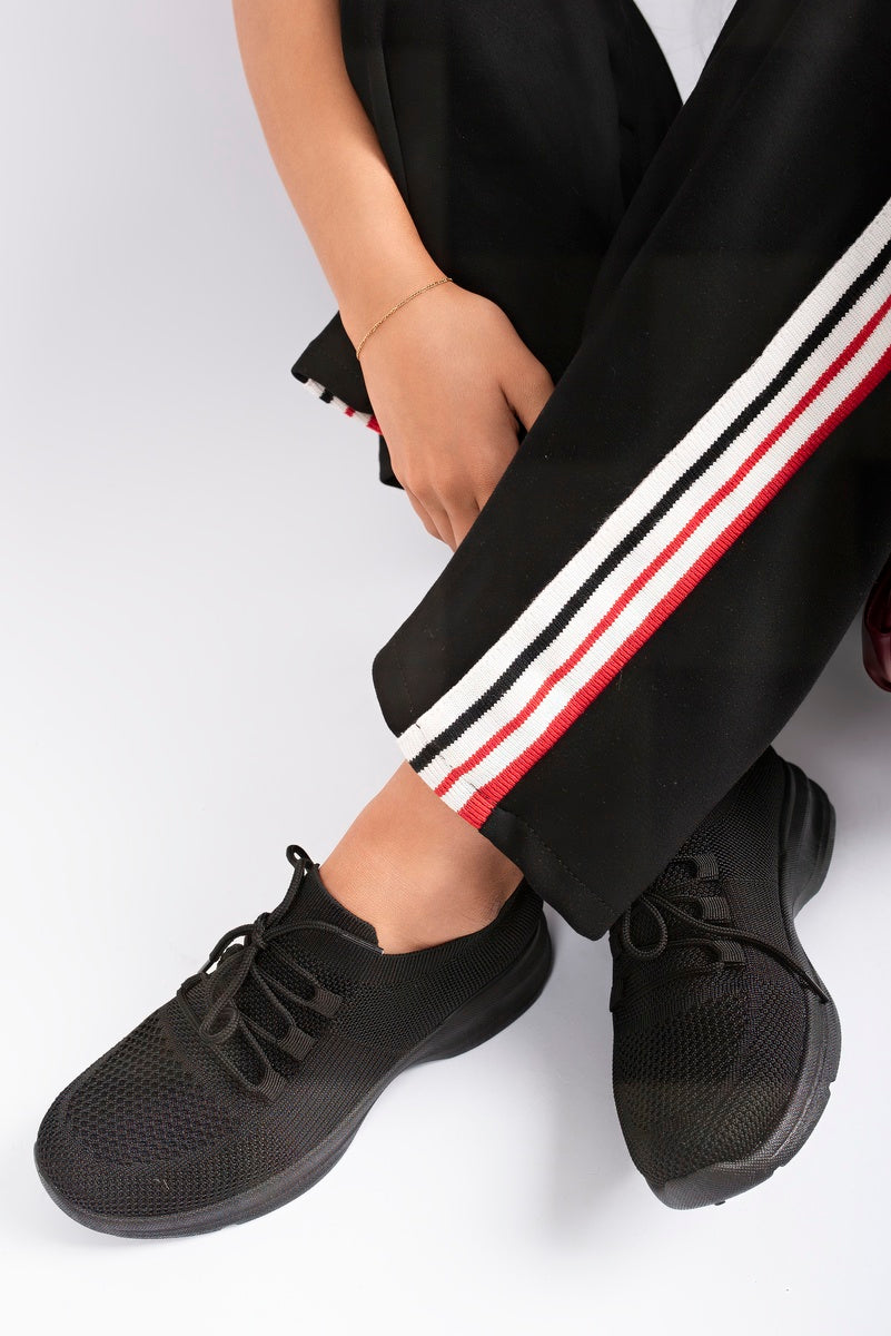 Knit Sock Lace-Up Lightweight Trainers