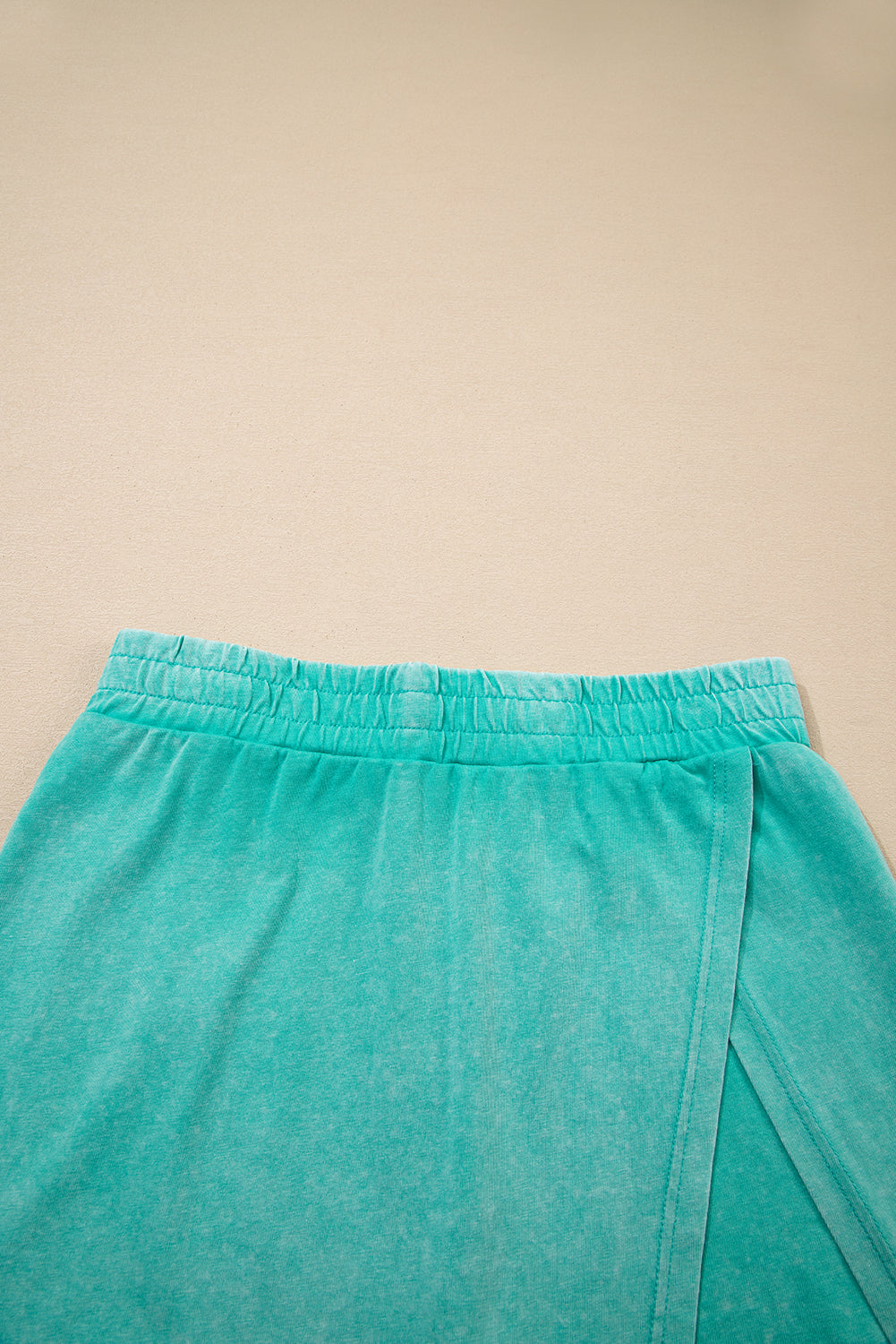 2 Pieces Mineral Wash Cotton Tank Top Lined Split Skirt Set