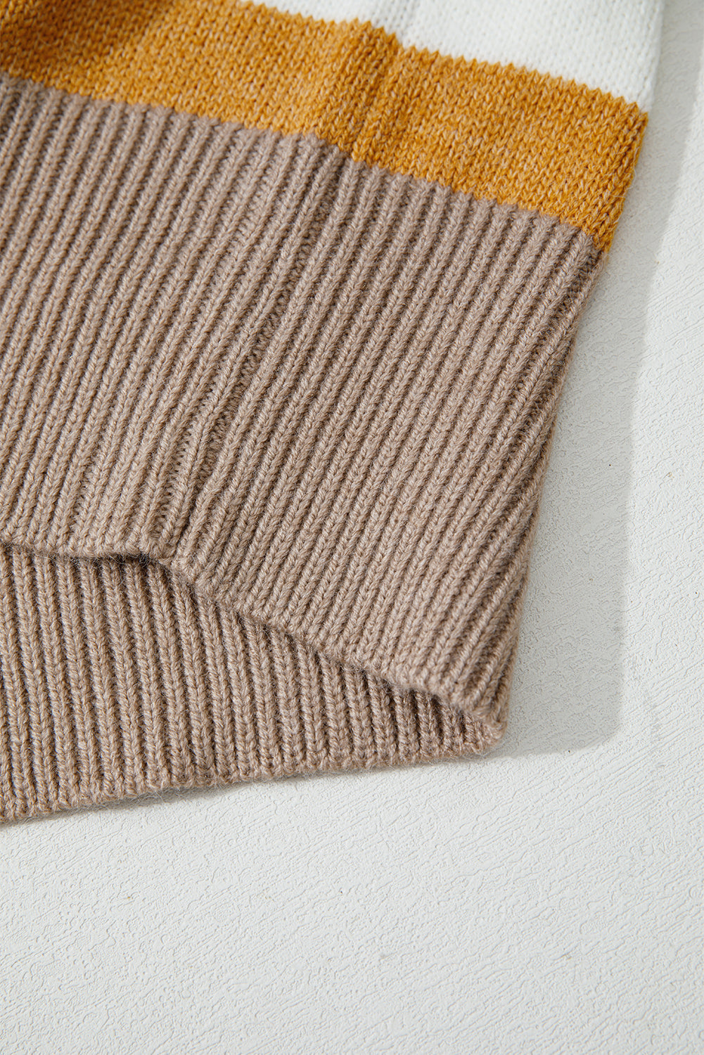 Striped Colorblock Drop Shoulder Plus Size Sweater