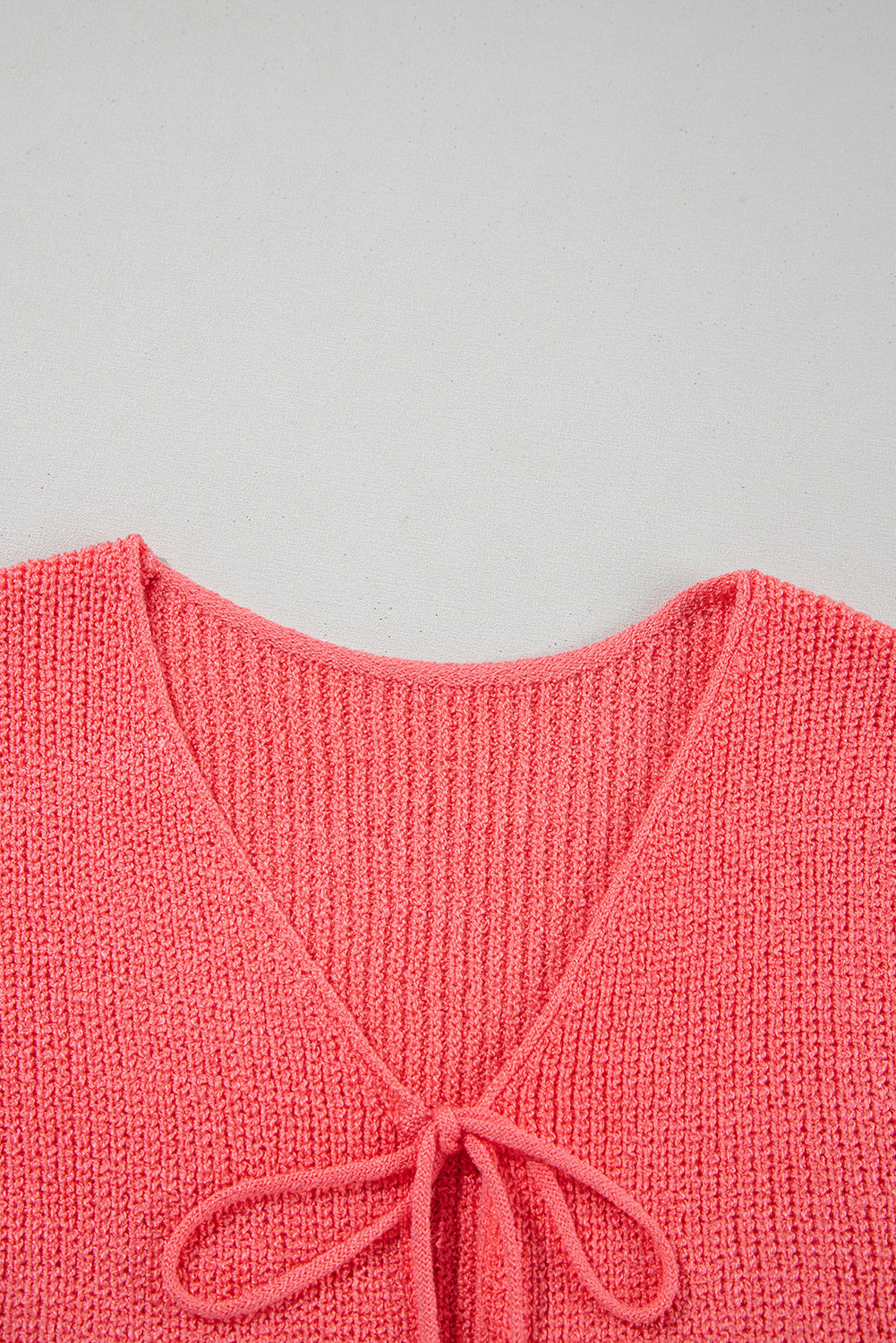 Lace-up Front V Neck Sweater Vest
