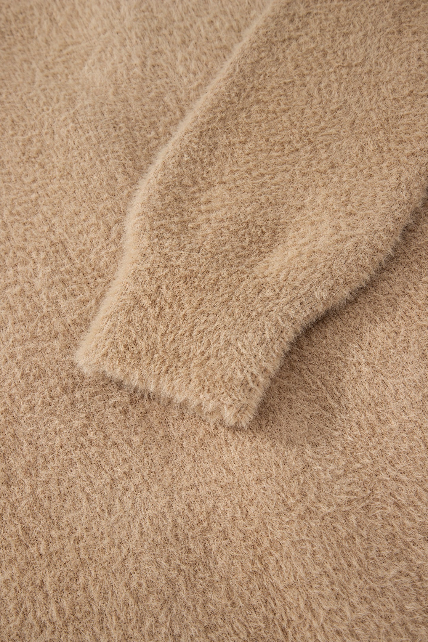 Fuzzy Buttoned Front Midi Solid Cardigan