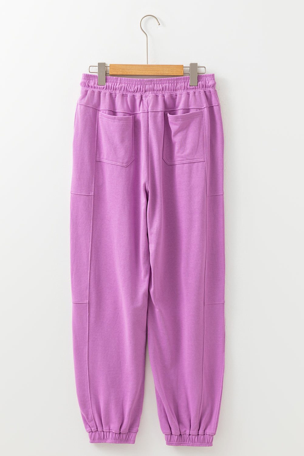 Drawstring Waist Patchwork Solid Color Jogger Pants