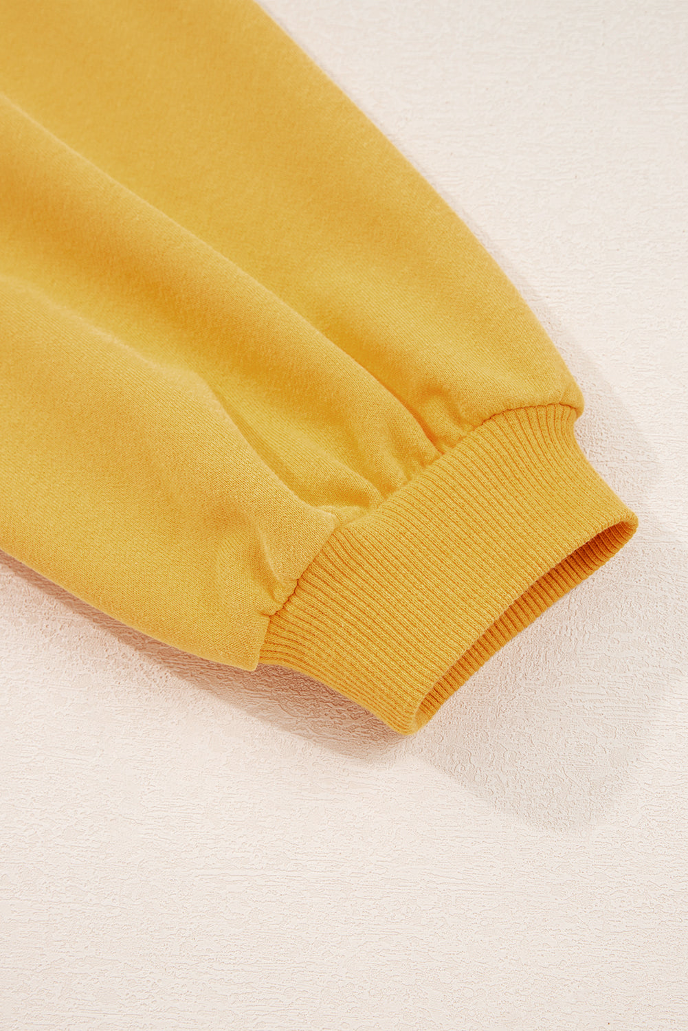 Pleated Balloon Sleeve Pullover Solid Sweatshirt