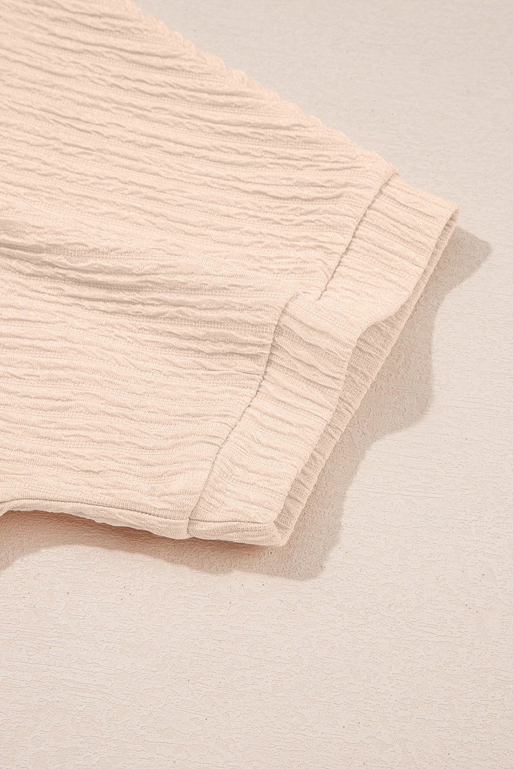 Textured V Neck T Shirt and Shorts Set