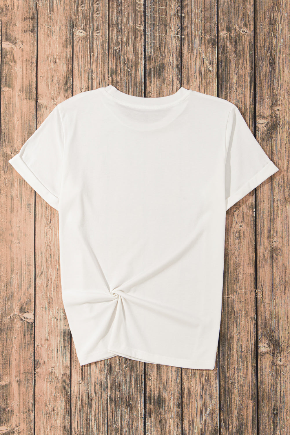 Casual Plain Crew Neck Tee
