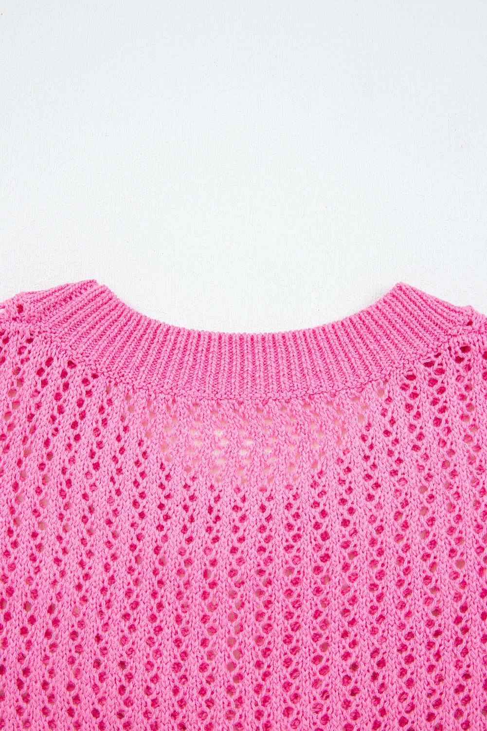 Sweet Bow Decor Hollow Out Knitted Drop Shoulder Sweater