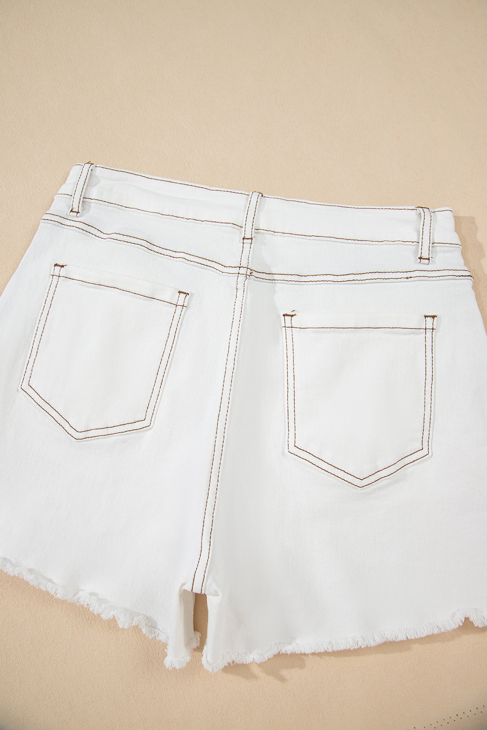 Raw Hem High Waist Denim Shorts