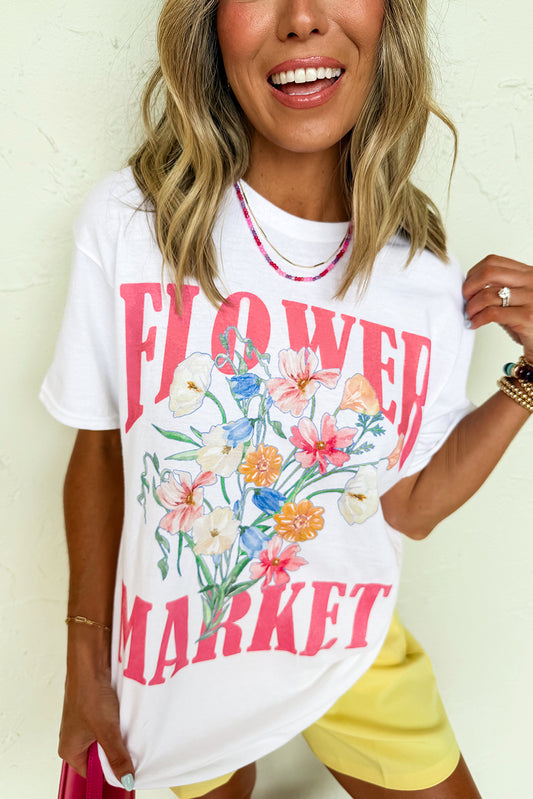 FLOWER MARKET Graphic T Shirt