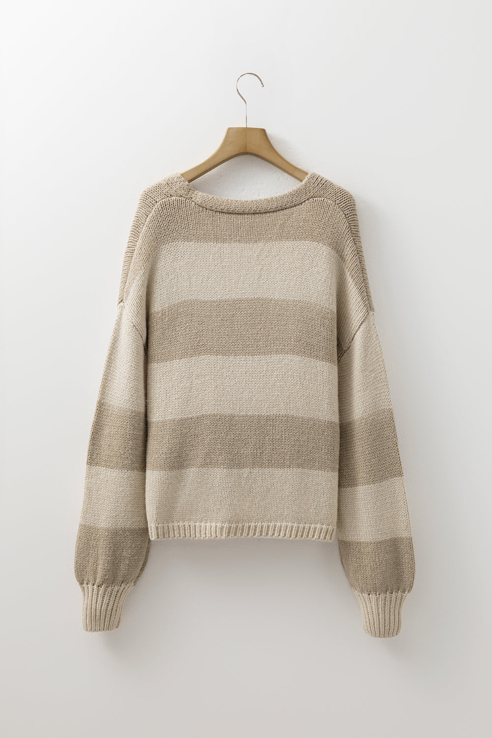 Striped Color Block Brushed Knit Bow Tie Front Sweater Cardigan