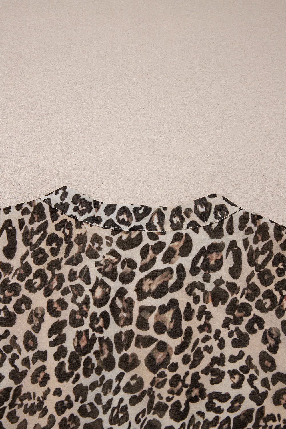 Leopard 3/4 Sleeve V Neck Swing Dress