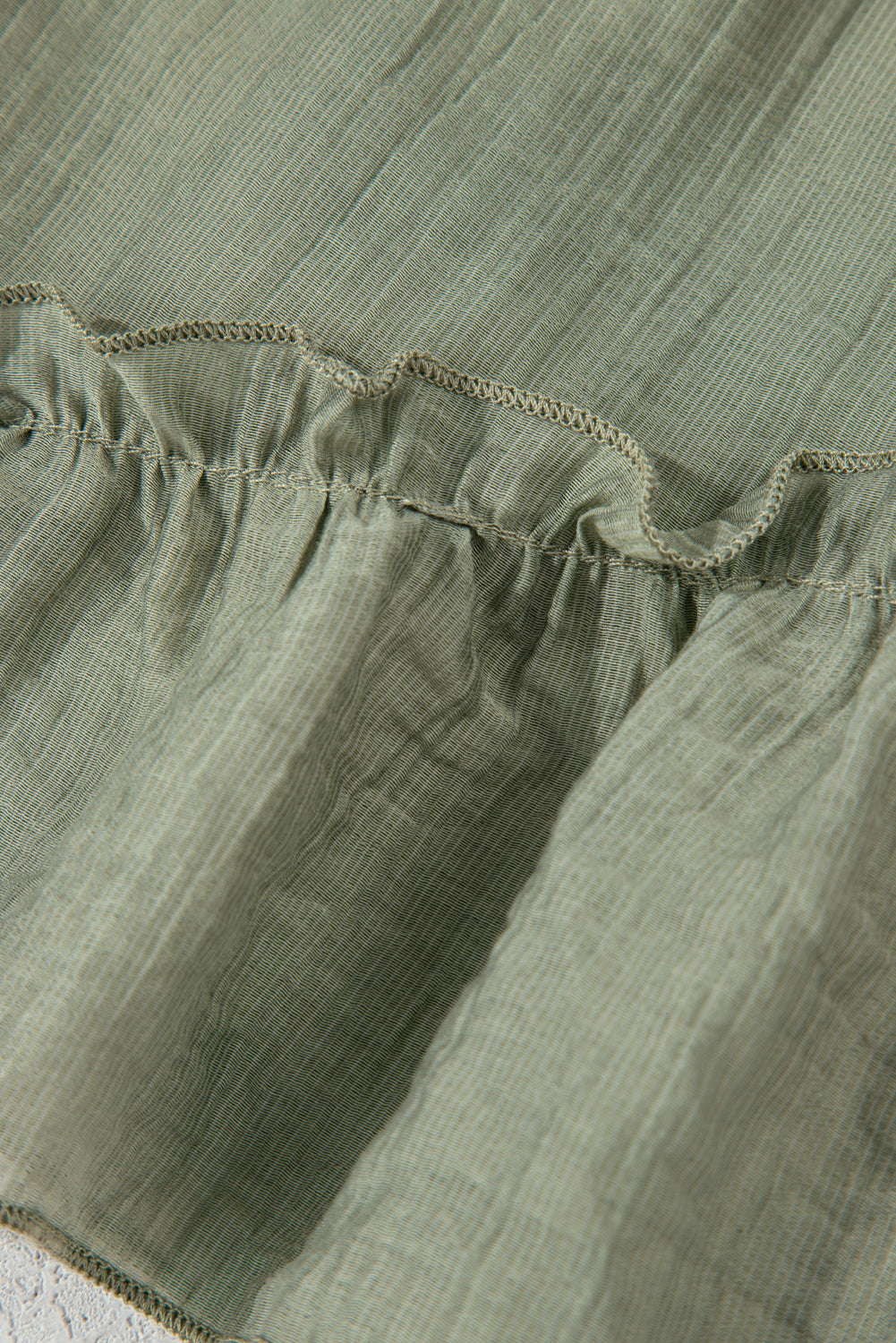 Textured Tie Waist Ruffle Hem Shorts