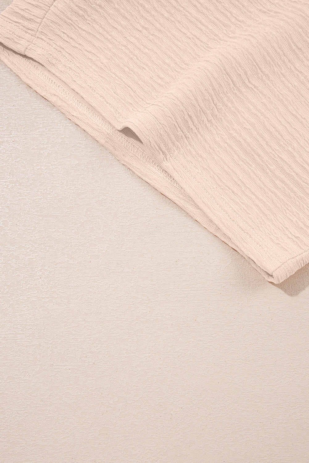 Textured V Neck T Shirt and Shorts Set