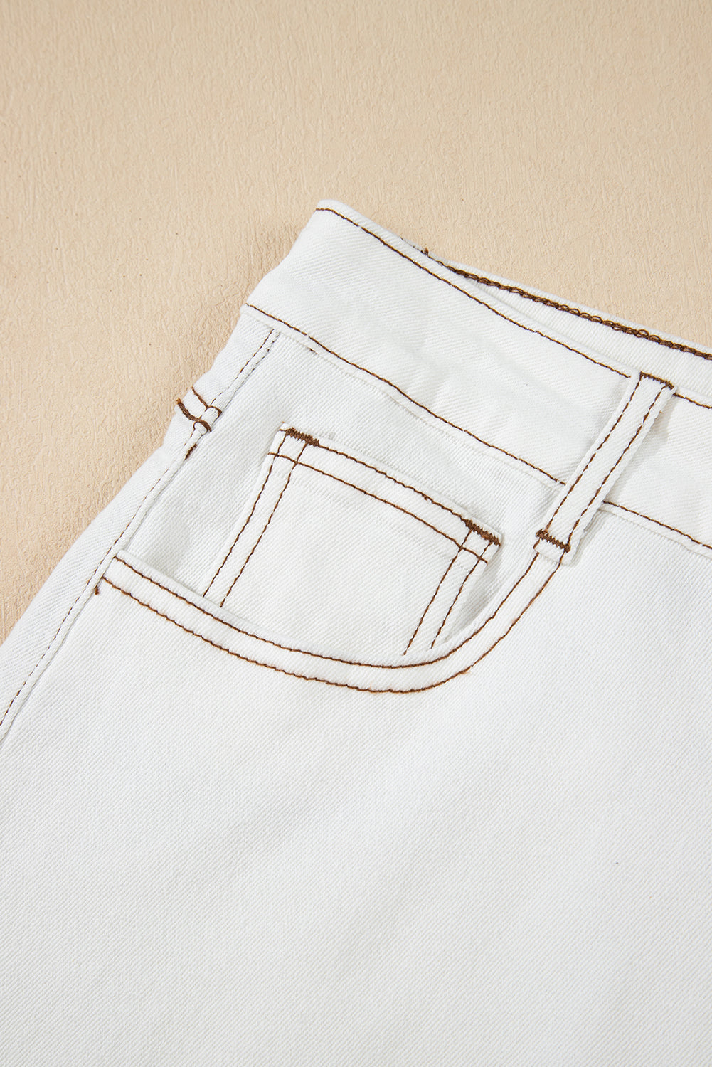 Raw Hem High Waist Denim Shorts