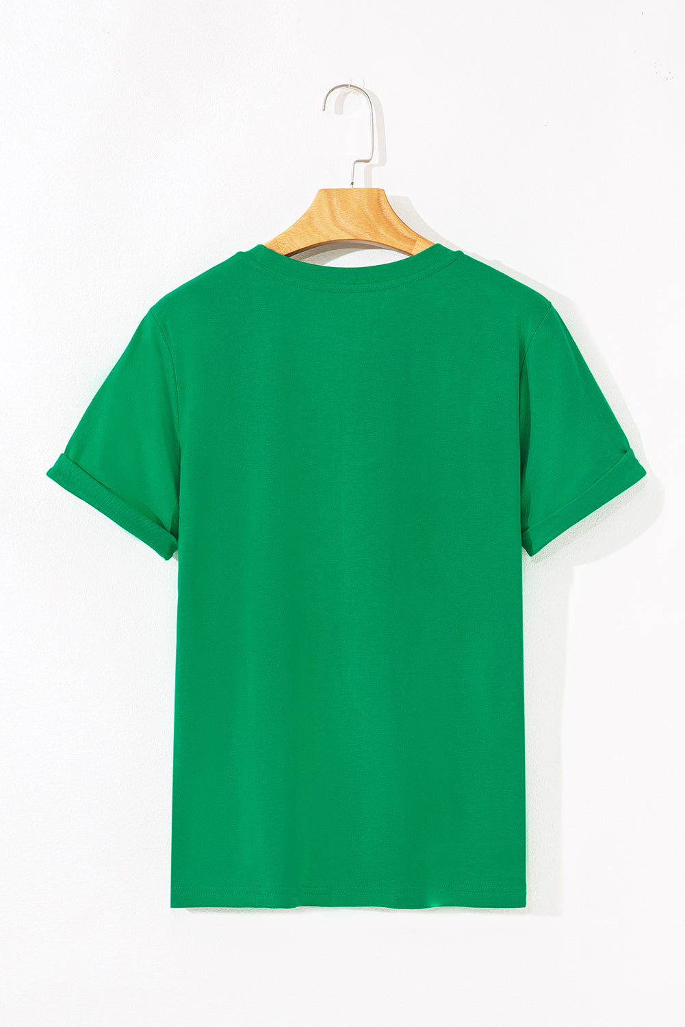Casual Plain Crew Neck Tee