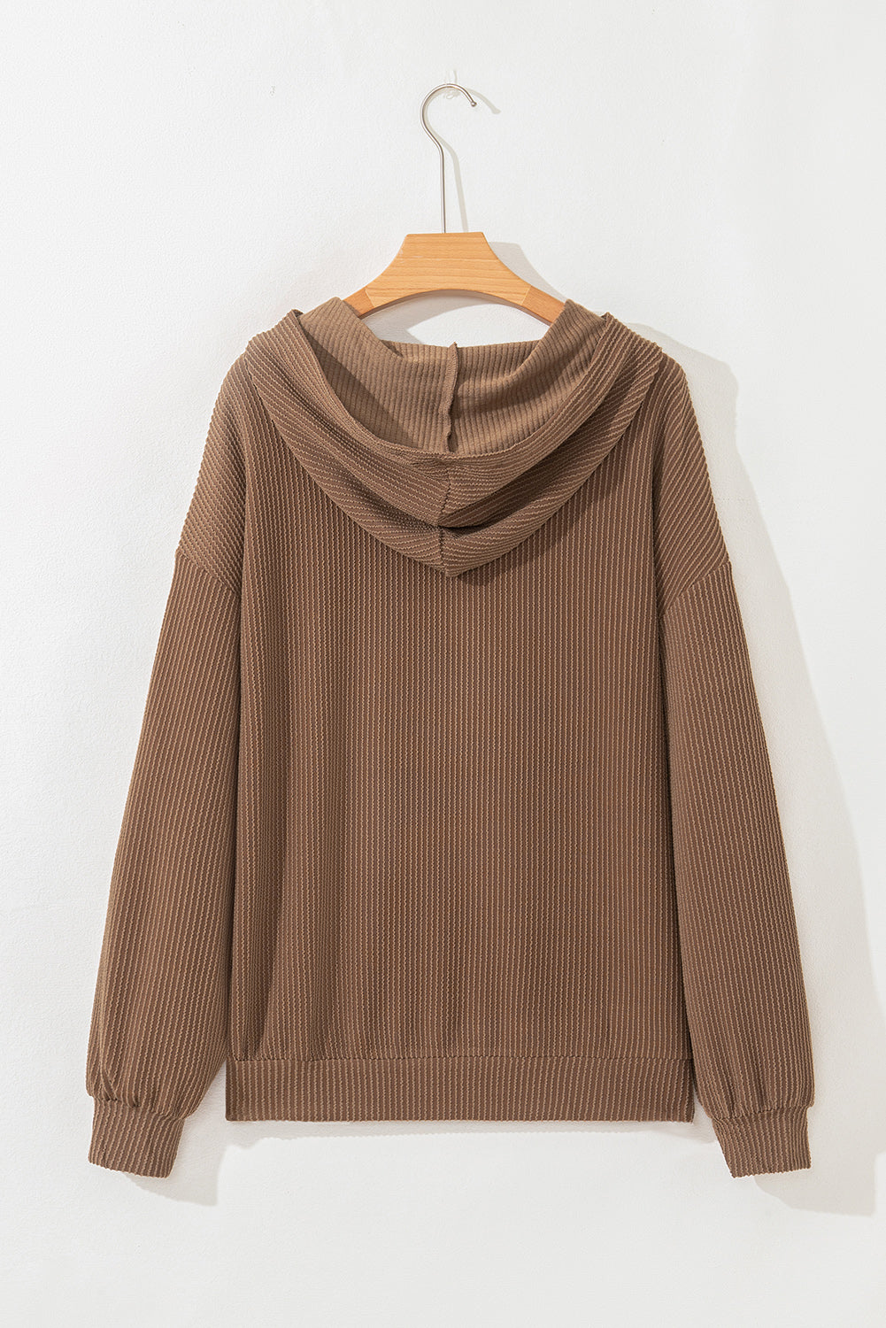 Twisted Rib Texture Solid Hoodie