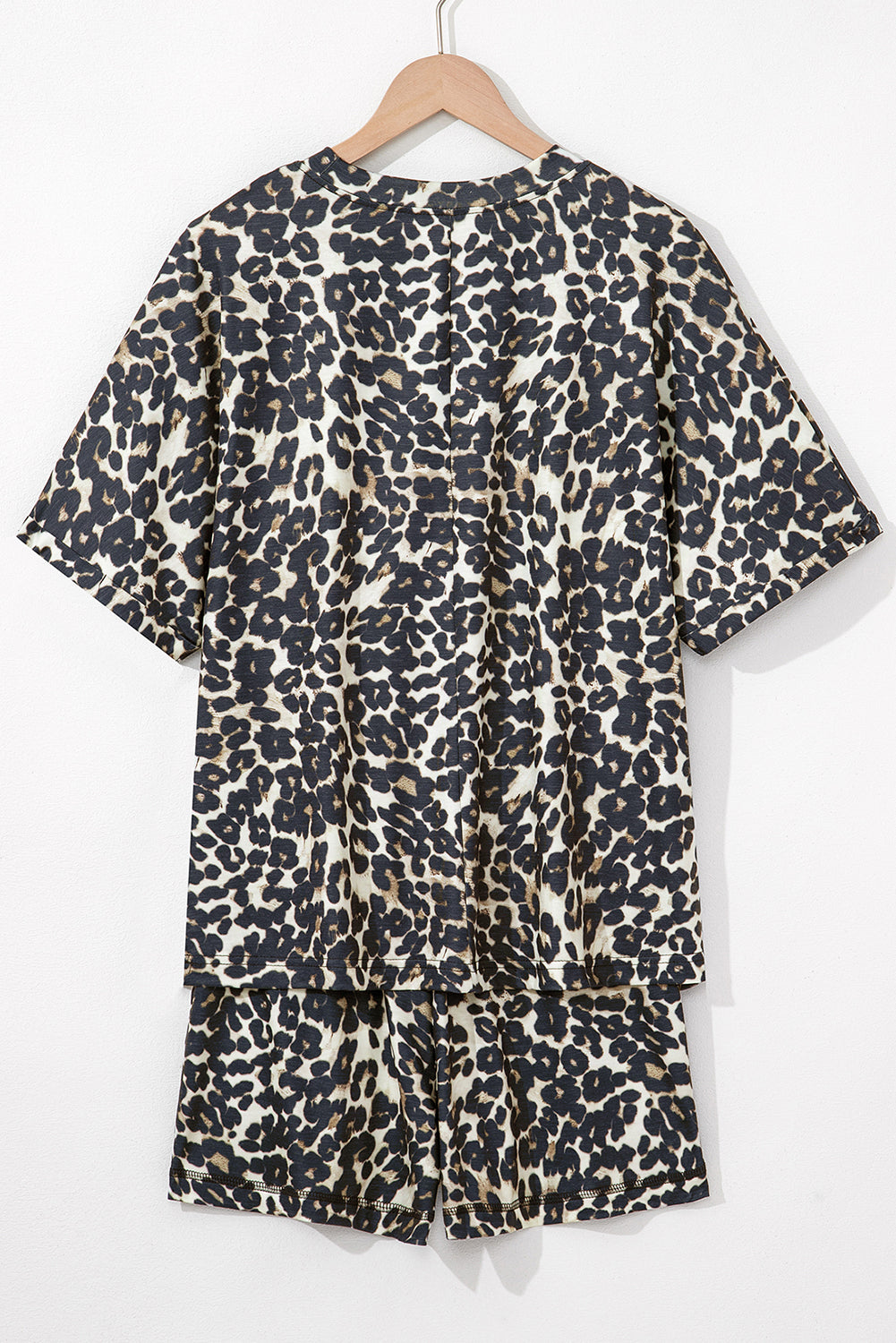 Cheetah Printed Casual Tee and Shorts Lounge Set