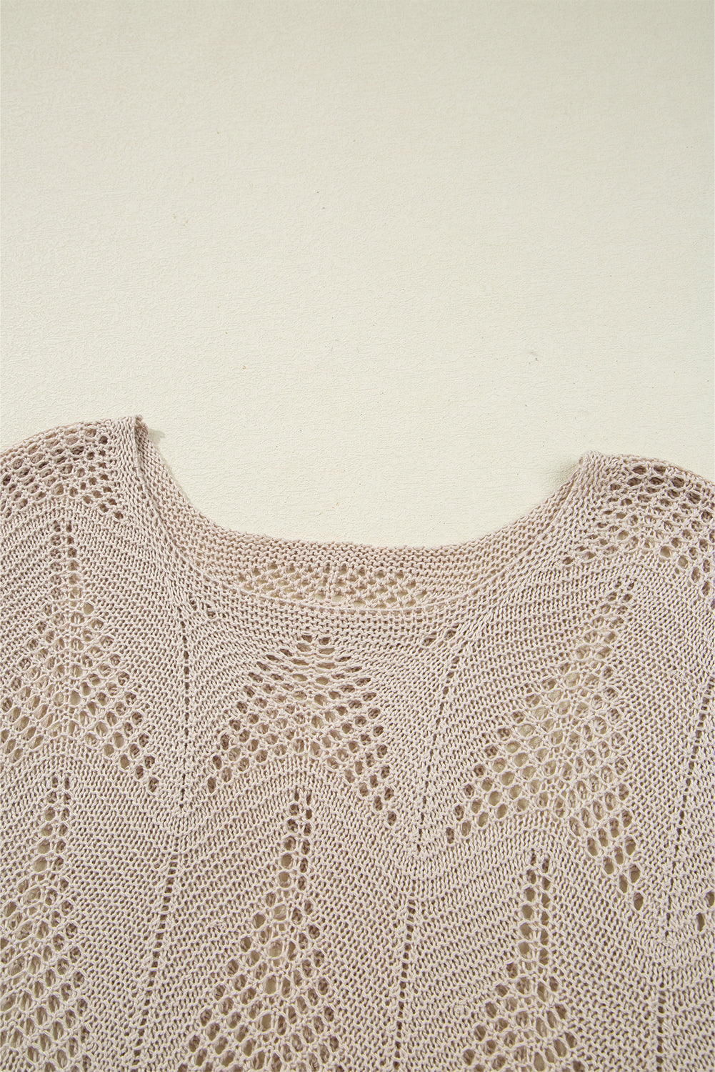 Hollow Out Knit 7/8 Sleeve Casual Sweater
