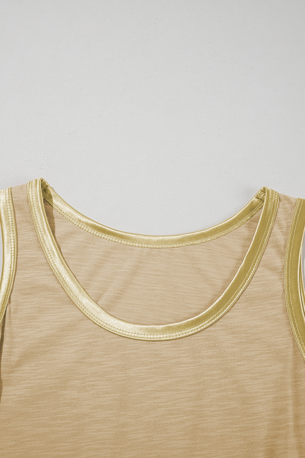 Metallic Sheen Edge Scoop Neck Tank Top