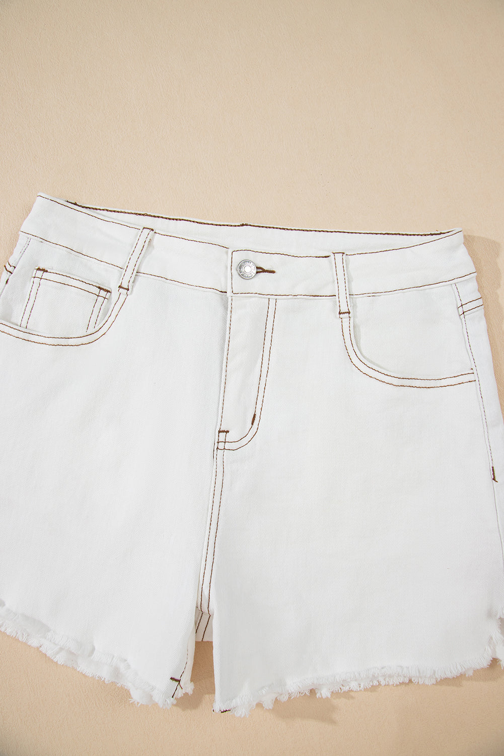 Raw Hem High Waist Denim Shorts