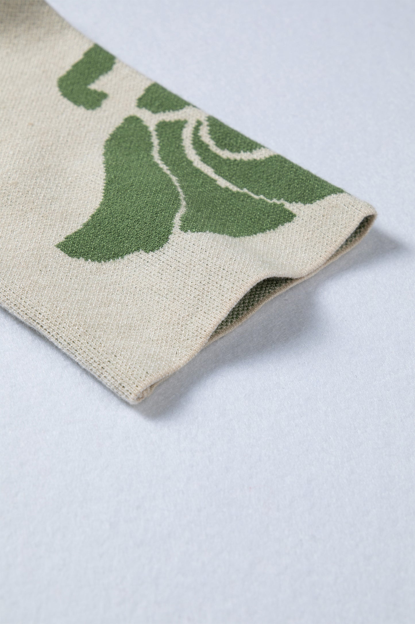 Bold Flower Pattern Wide Sleeve Baggy Sweater