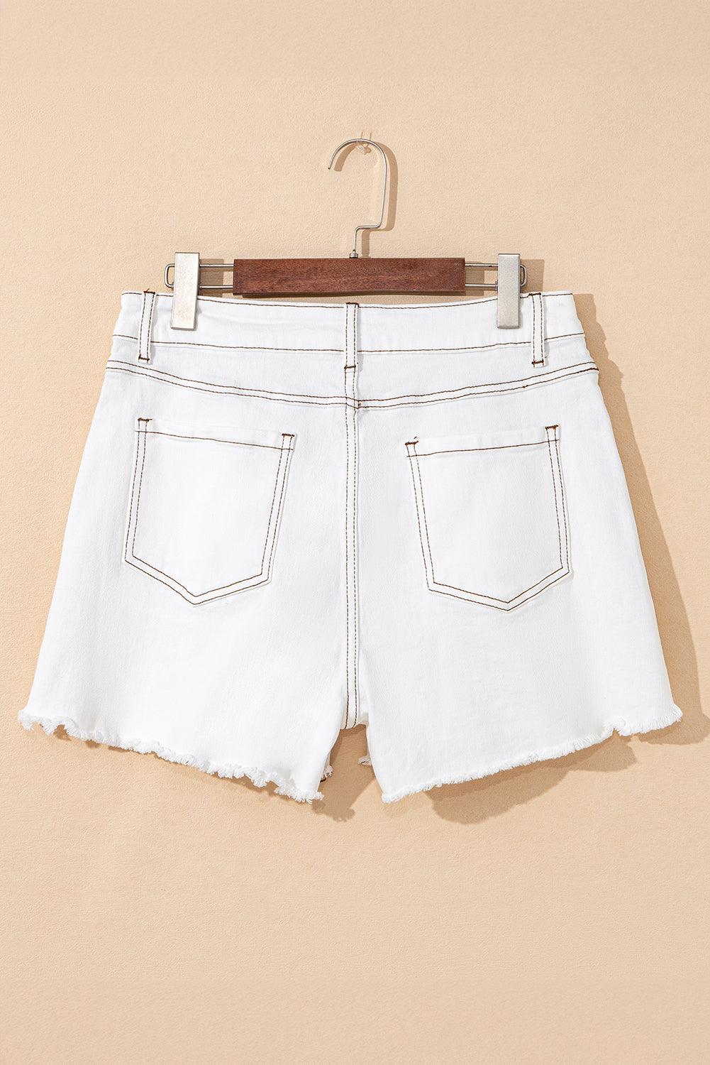 Raw Hem High Waist Denim Shorts