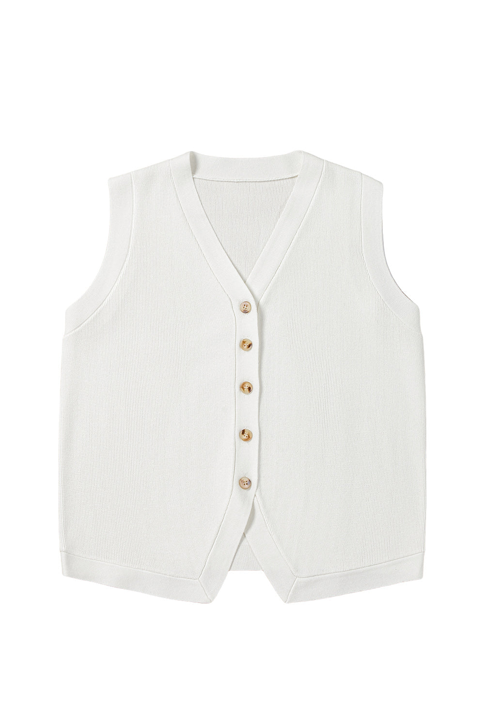 V Neck Buttoned Sweater Vest