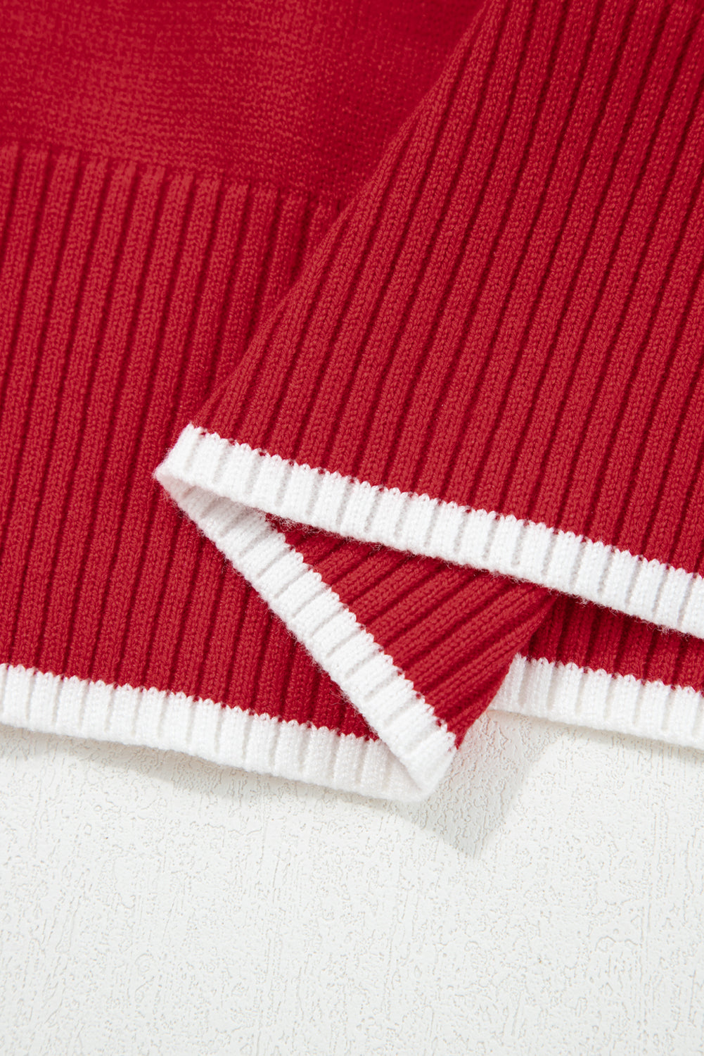 Contrast Trim Big Bow Accent Holiday Cropped Sweater