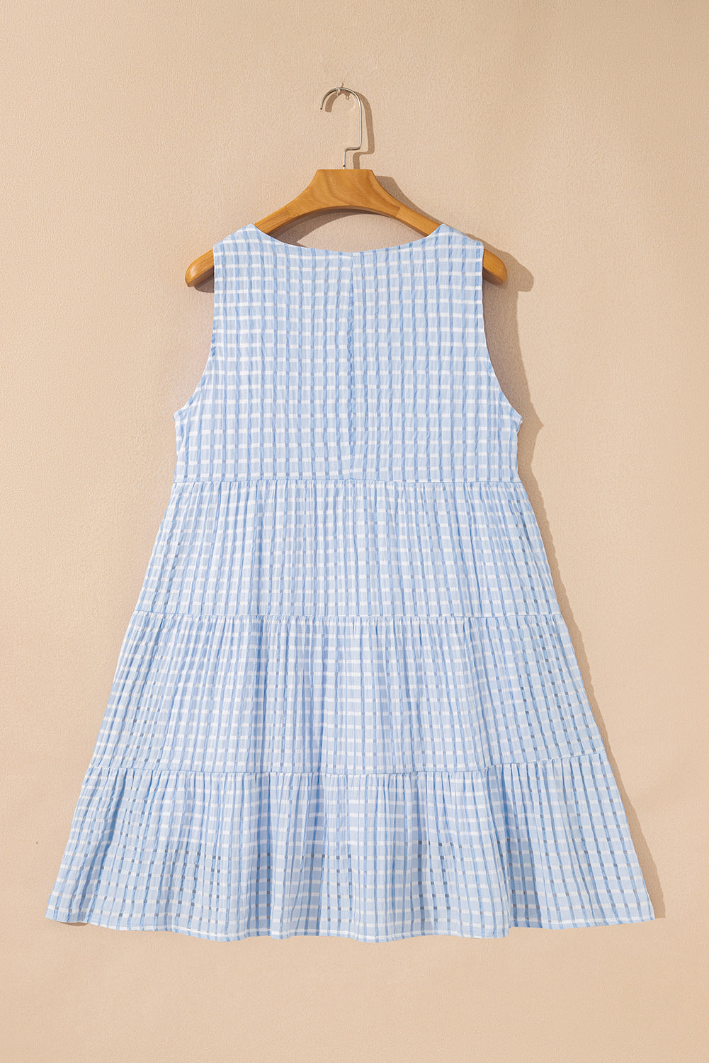 Plaid Tiered A-line Sleeveless Mini Sundress