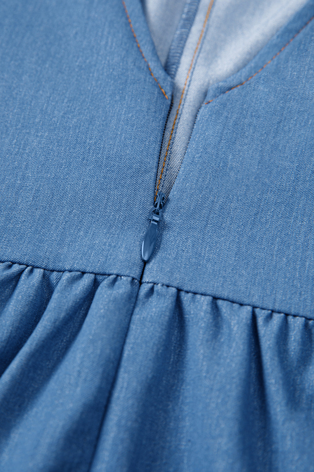 Square Neck Pleated Waist V Cut Backless Tied Fit and Flare Dress