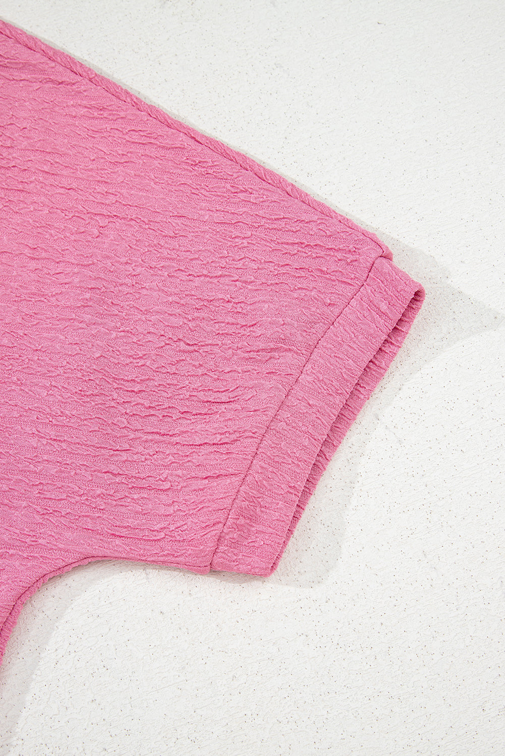 Textured V Neck T Shirt and Shorts Set