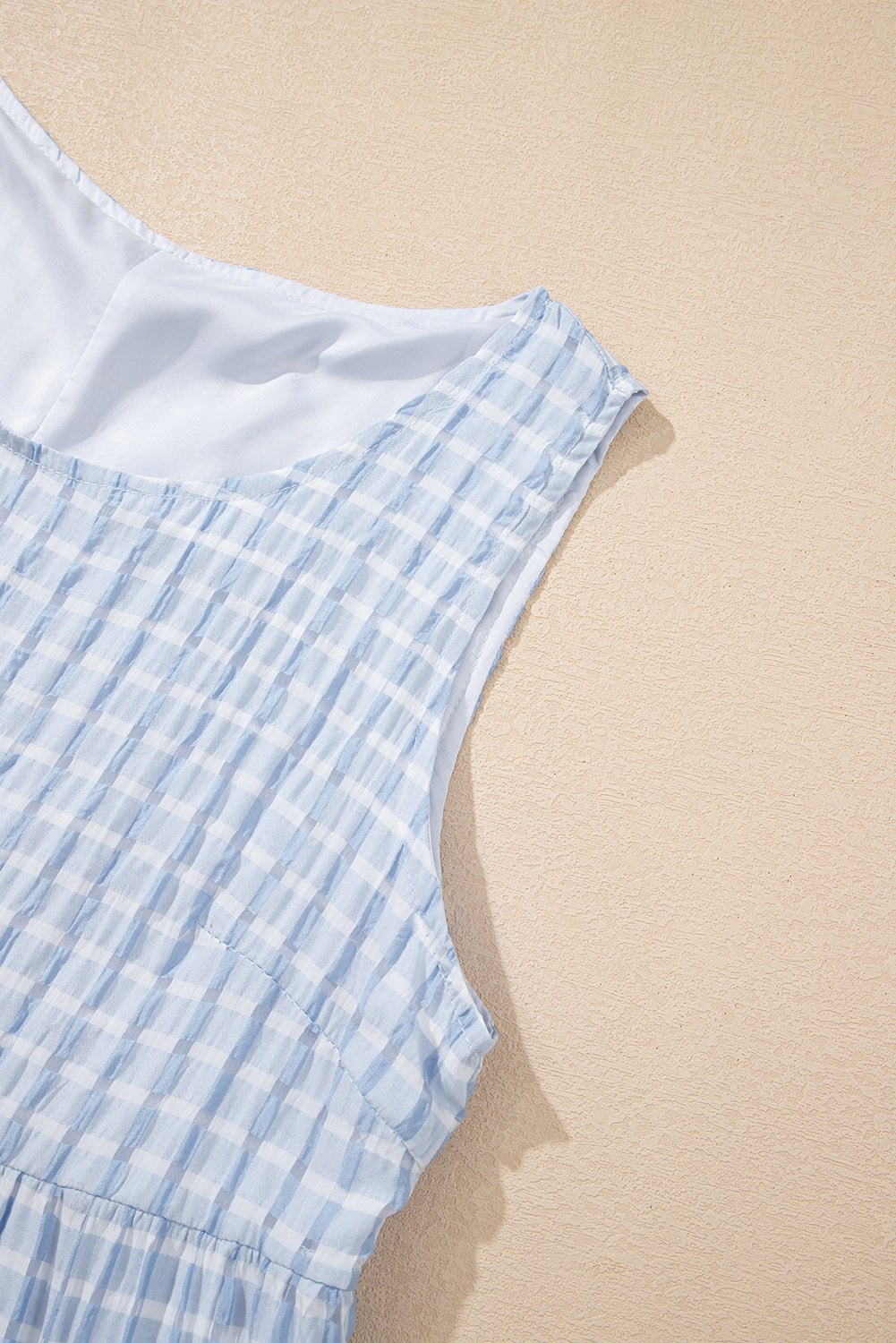 Plaid Tiered A-line Sleeveless Mini Sundress