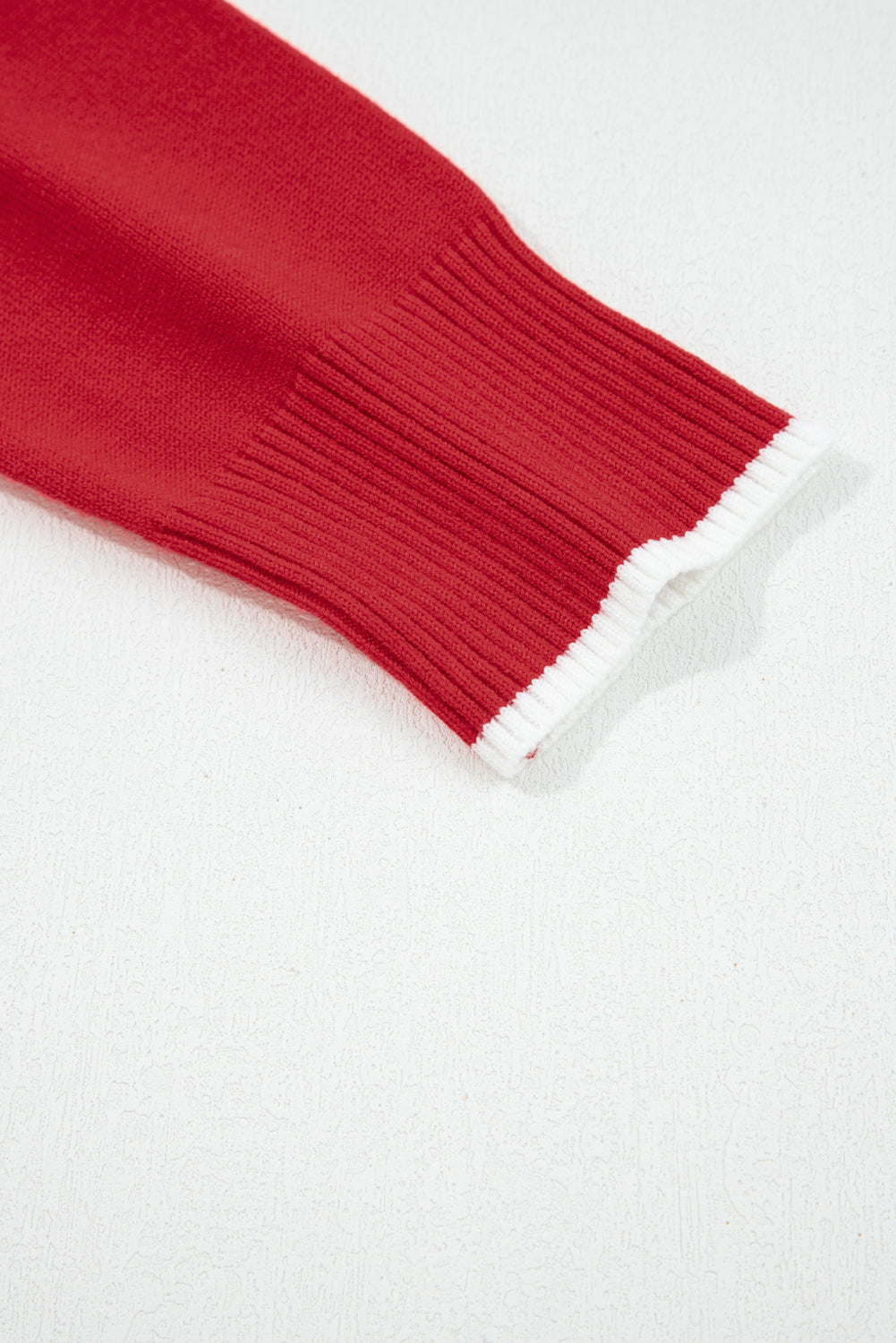 Contrast Trim Big Bow Accent Holiday Cropped Sweater
