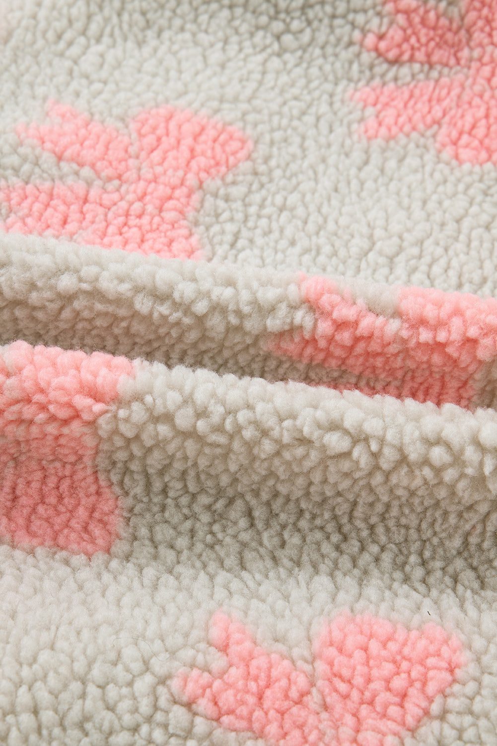 Sherpa Quarter Zip Drop Shoulder Baggy Sweatshirt