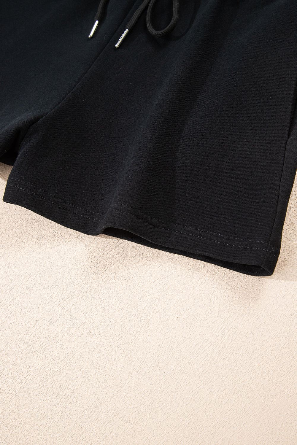 Button Drawstring Hooded Pullover and Casual Short Set