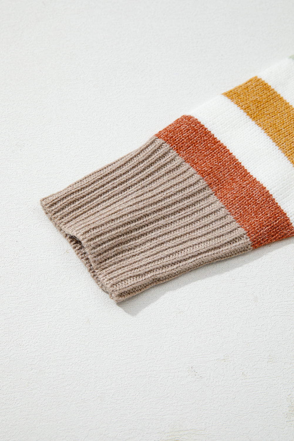 Striped Colorblock Drop Shoulder Plus Size Sweater