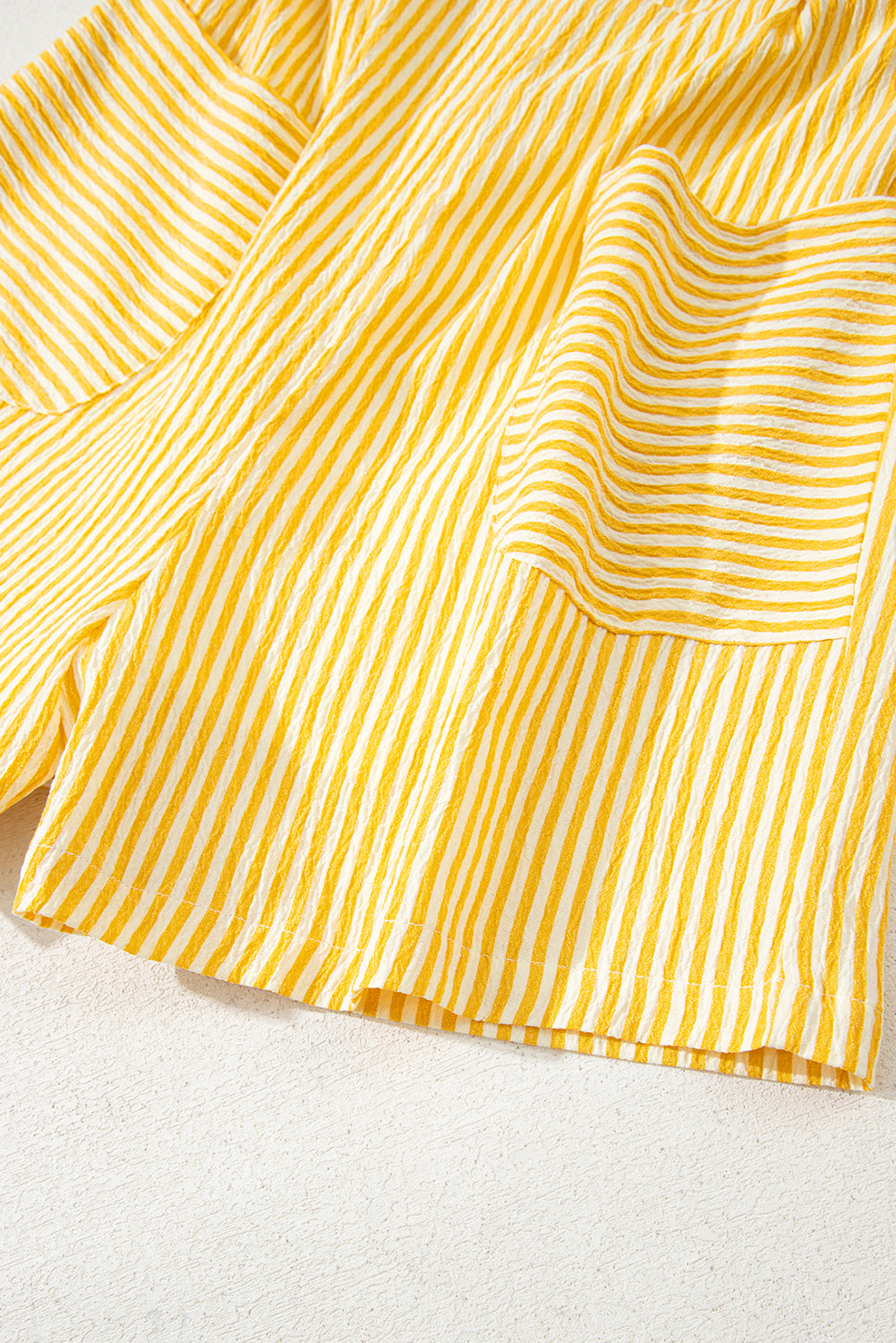 Stripe Shoulder Tie Smocked Back Wide Leg Casual Romper