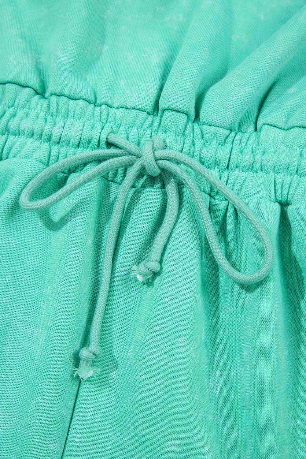 Mineral Wash Drawstring Waist Hollow Out Back Short Sleeve Romper