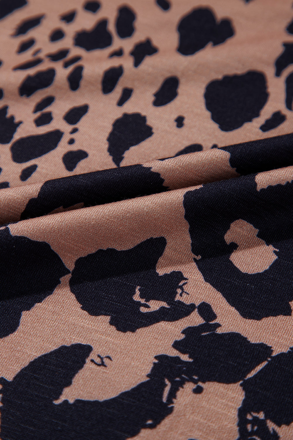 Leopard Print V Neck Half Sleeve Oversized Tee