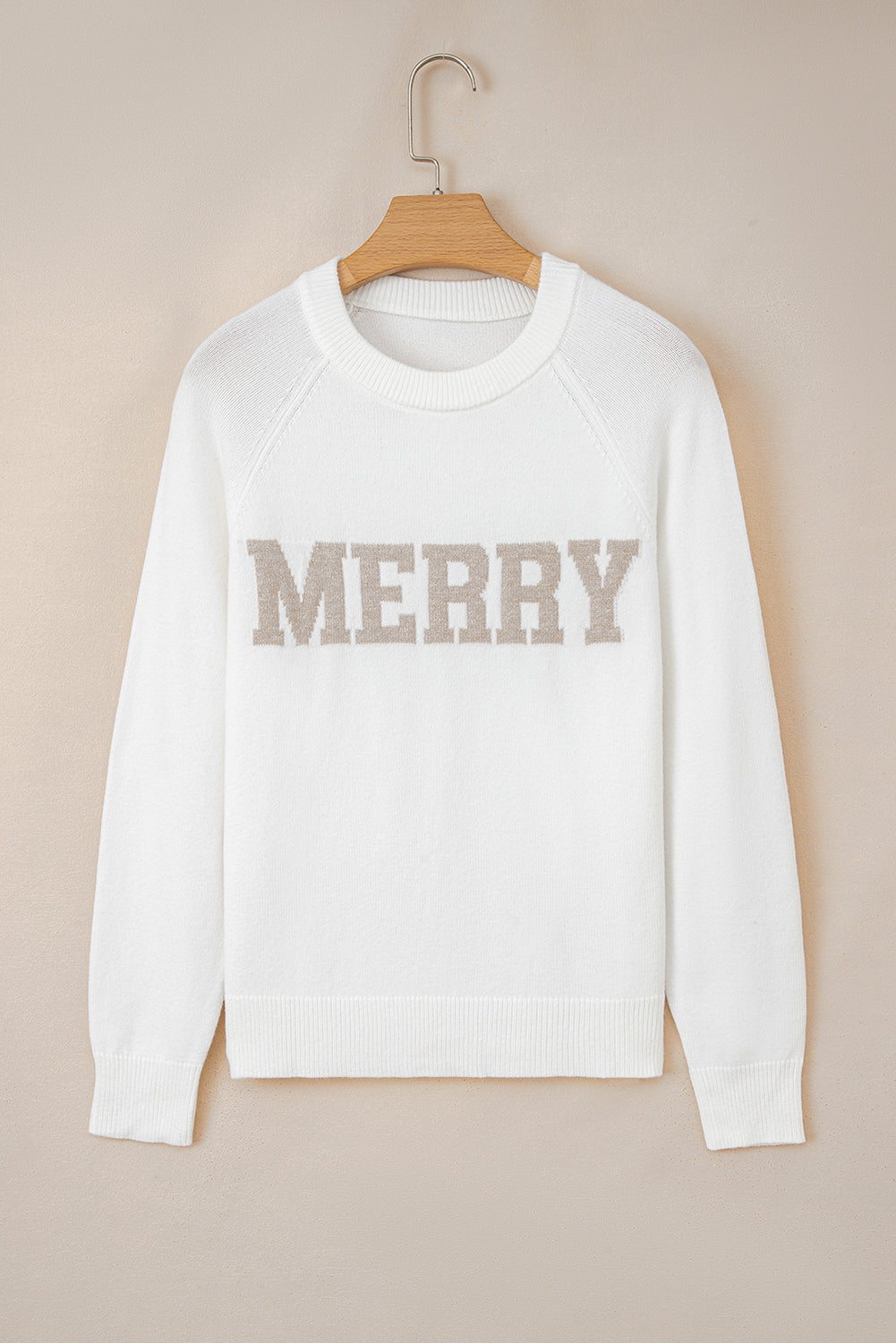 MERRY Letter Pattern Christmas Raglan Sleeve Sweater