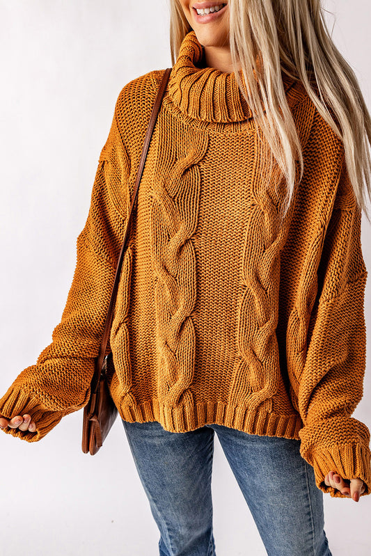 Cable Knit Handmade Turtleneck Sweater