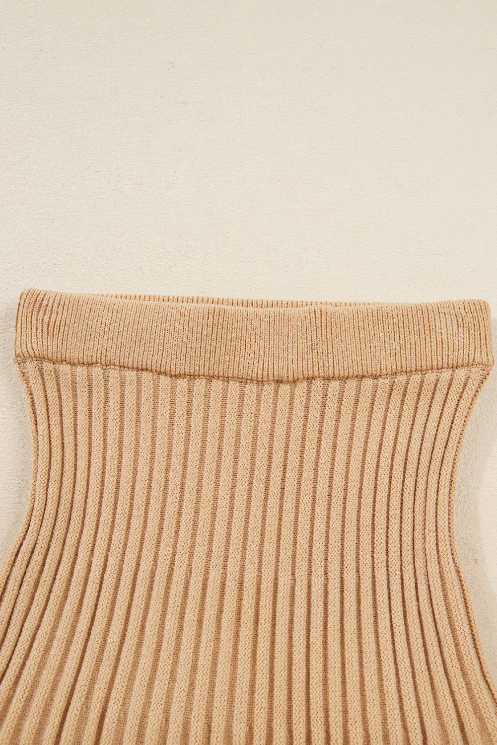 High Neck Puff Sleeve Sweater Pleated Mini Skirt 2pcs Knitted Outfit