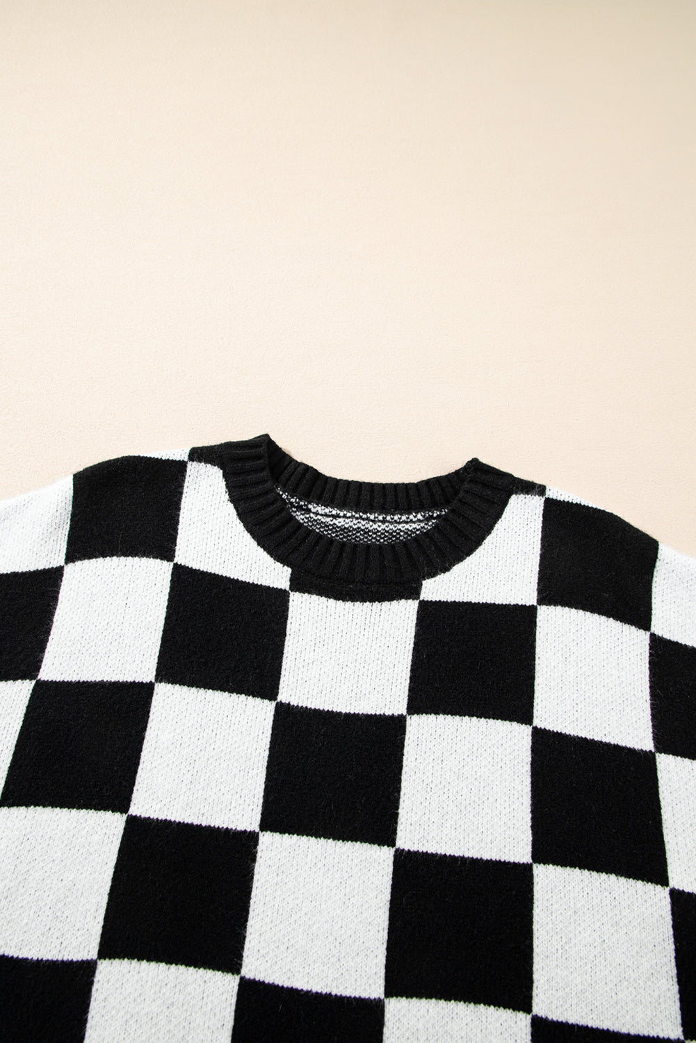 Colorblock Plaid Pattern Ribbed Trim Sweater Tank Top