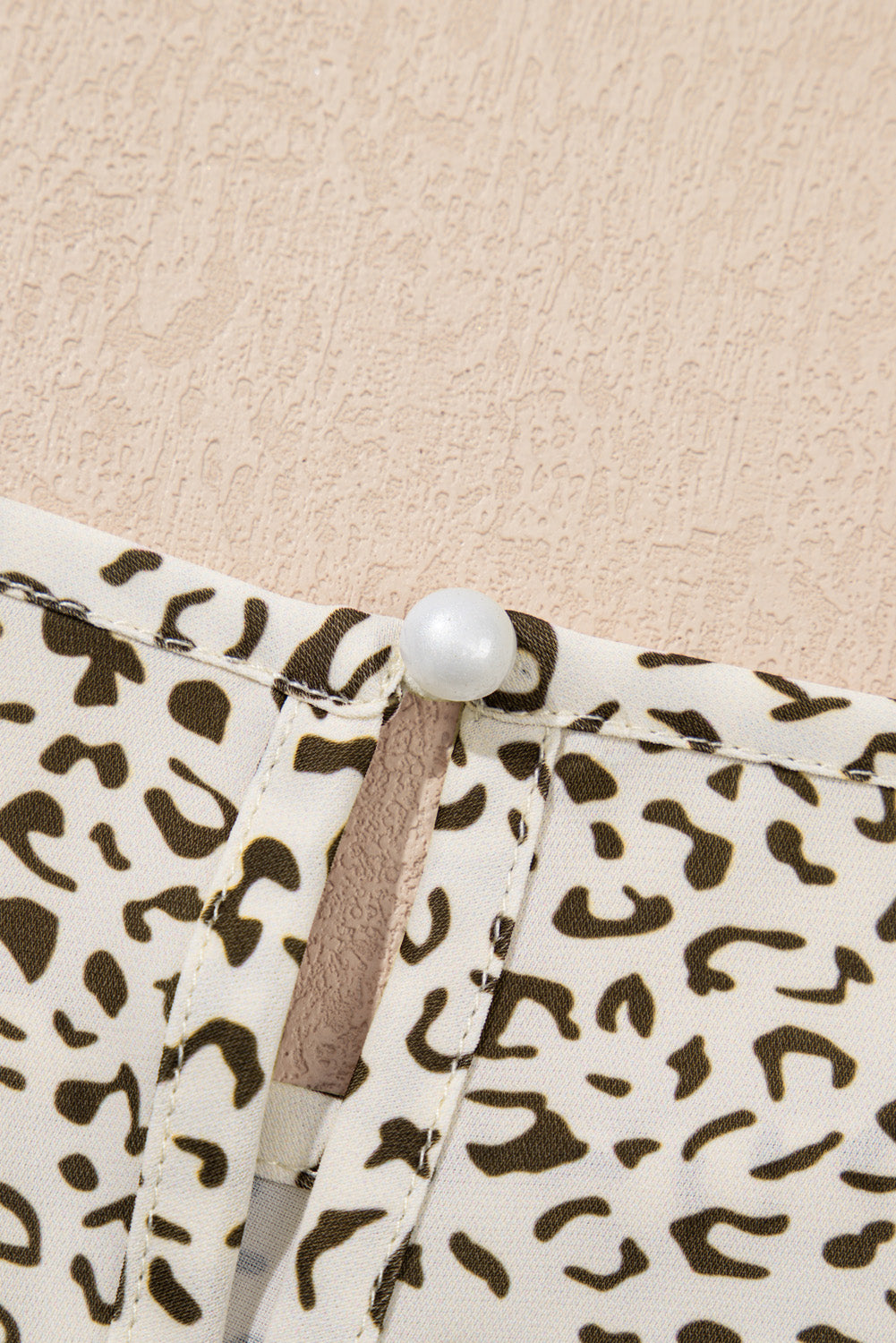 Plus Size Leopard Print Frill Trim Short Sleeve Flared Dress