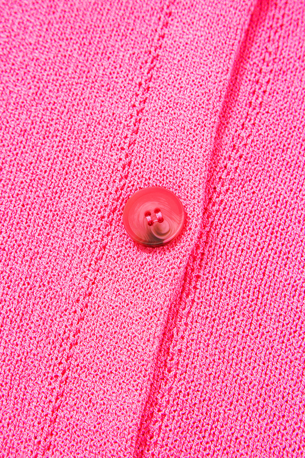 Distressed Hem Short Sleeve Knitted Button Front Sweater