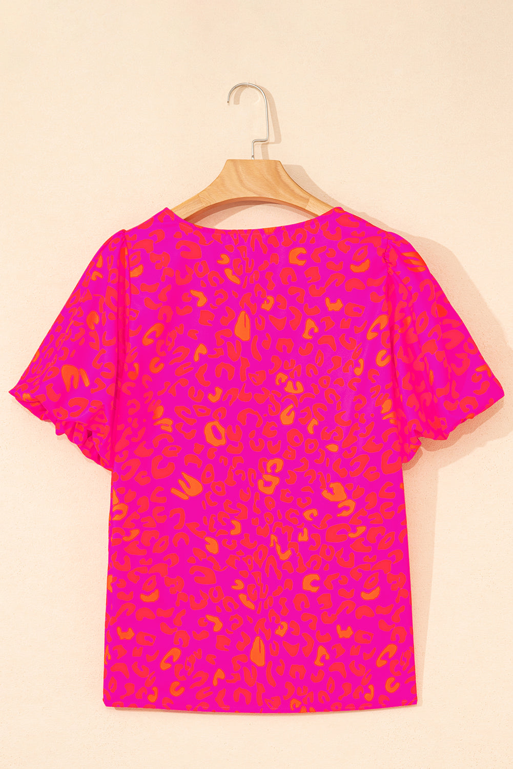 Leopard Printed Puff Sleeve Top
