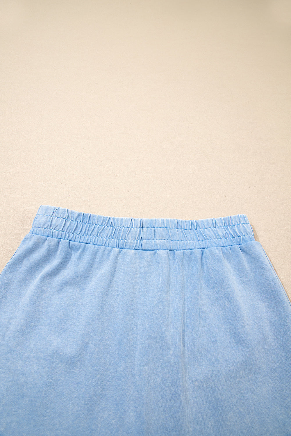 2 Pieces Mineral Wash Cotton Tank Top Lined Split Skirt Set