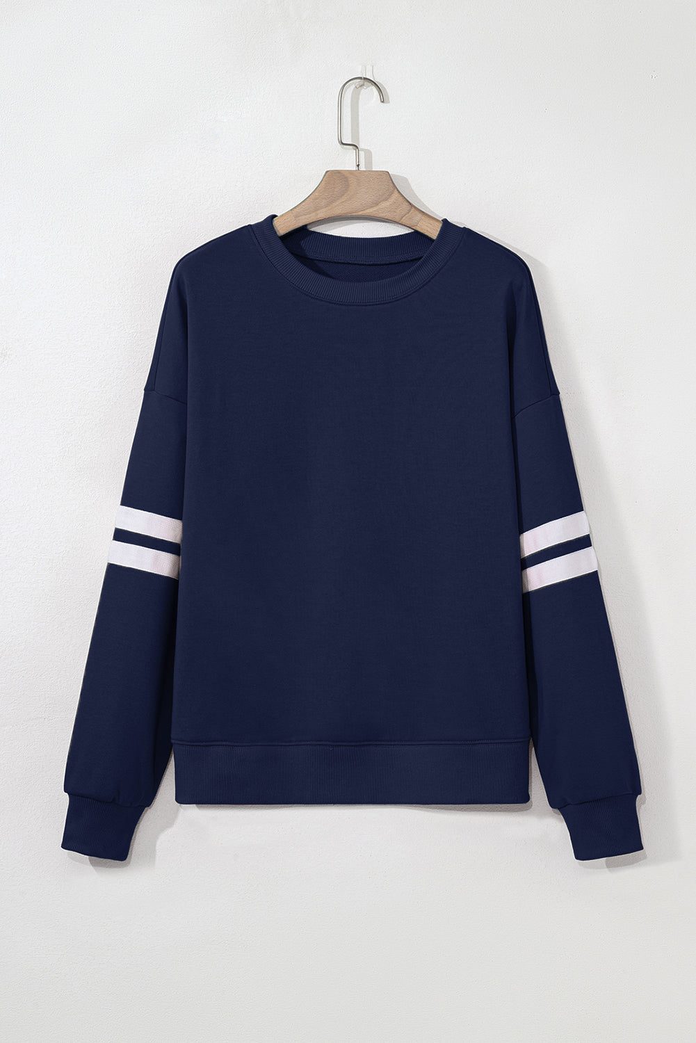 Varsity Striped Detail Drop Shoulder Oversized Sweatshirt
