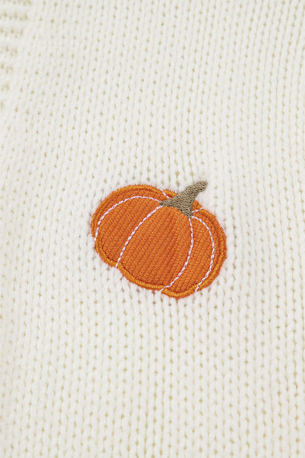 Pumpkin Print Open Front Drop Shoulder Midi Cardigan