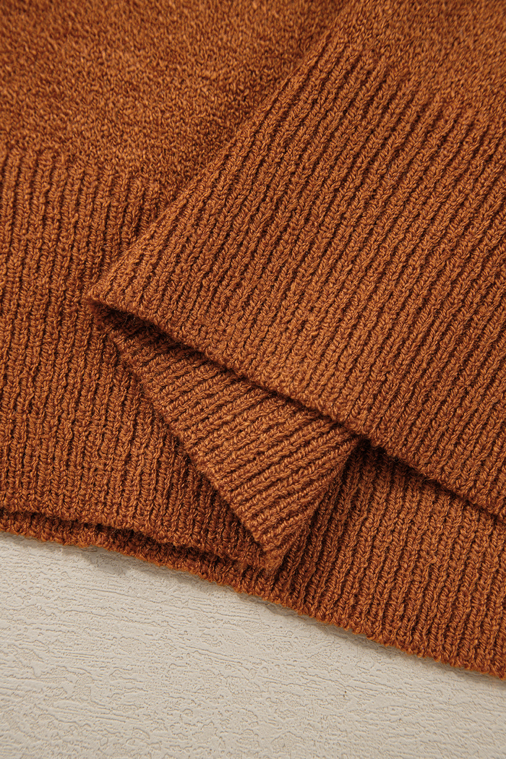 Stripe Ribbed Edge Drop Shoulder Sweater