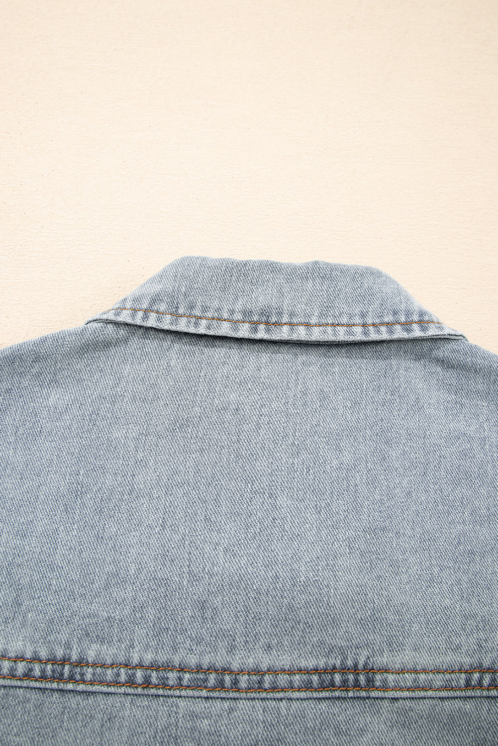 Street Style Zip Up Washed Denim Jacket
